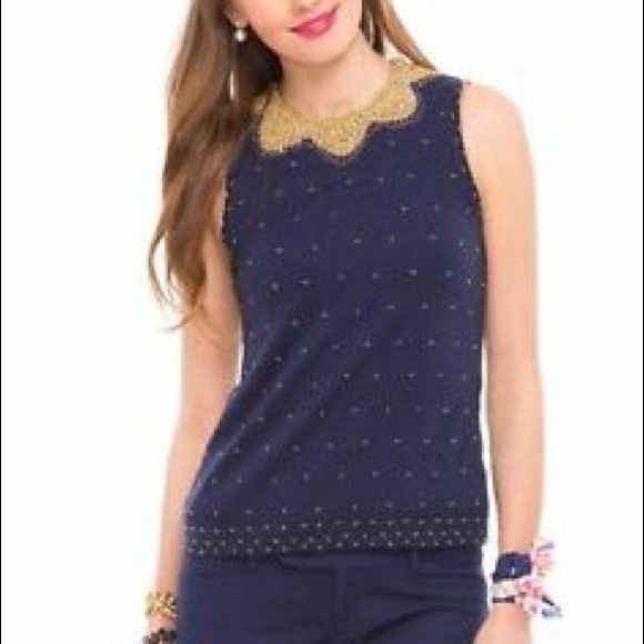 Lilly Pulitzer Kate Sweater Embellished Blue Belle - Picture 8 of 8